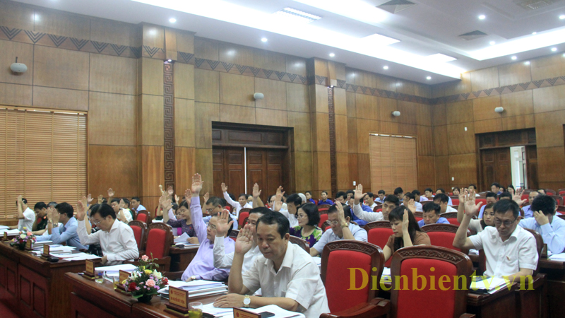 Đại biểu HĐND tỉnh biểu quyết thông qua Nghị quyết