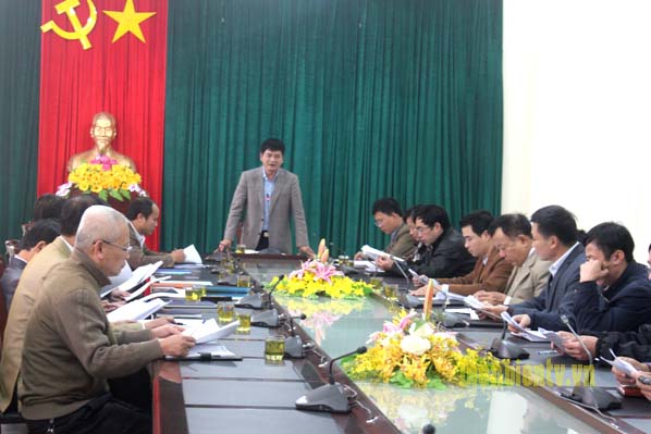 Đồng chí Lê Thành Đô, Uỷ viên BTV, Phó Chủ tịch Thường trực UBND tỉnh – Trưởng Ban chỉ đạo sắp xếp, đổi mới DNNN tỉnh phát biểu kết luận phiên họp