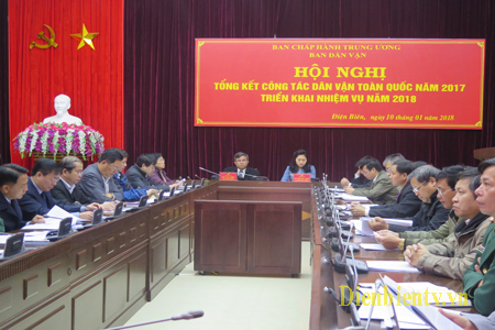 Toàn cảnh Hội nghị trực tuyến tại điểm cầu Điện Biên.