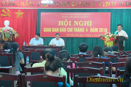 Toàn cảnh Hội nghị Giao ban báo chí tháng 4/2018.