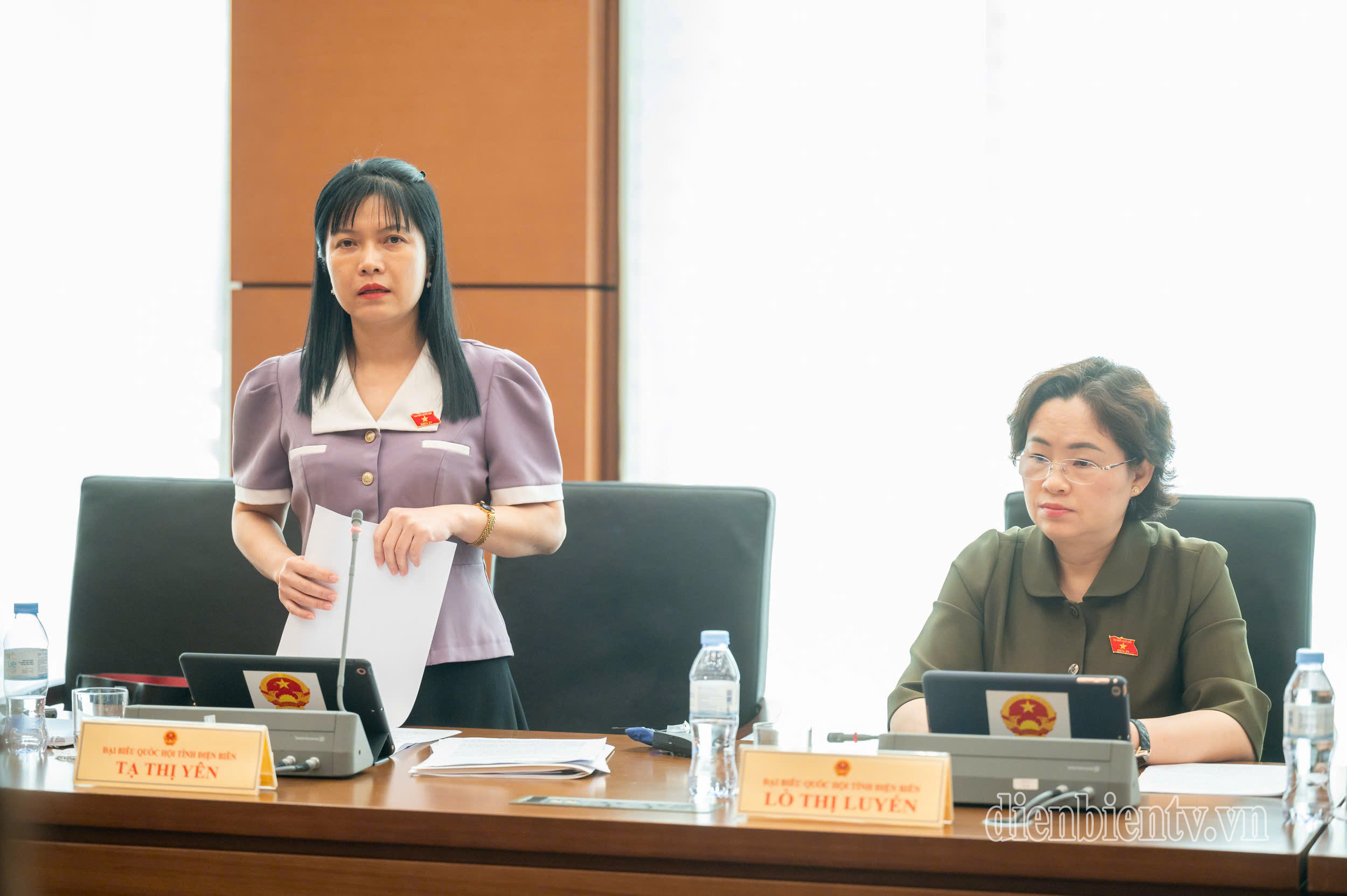 Đại biểu Tạ Thị Yên, Phó Chủ nhiệm Ủy ban Công tác đại biểu của Quốc hội phát biểu tại phiên thảo luận.